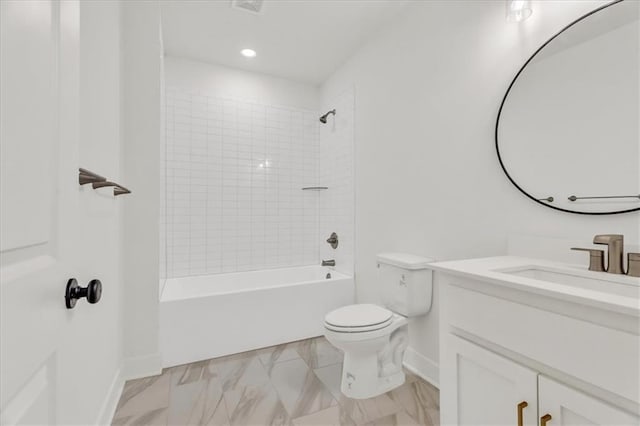 8804 NE 81st Ter, Kansas City, MO 64158 - bathroom with marble finish floor, toilet, vanity, and baseboards