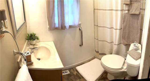 220 W John St, Milo, MO 64767 - full bath with toilet, curtained shower, and vanity