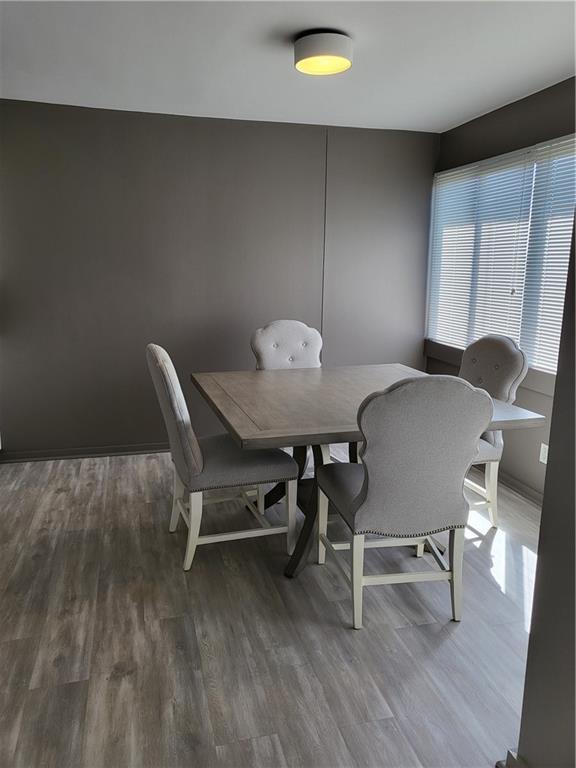 dining space featuring wood finished floors