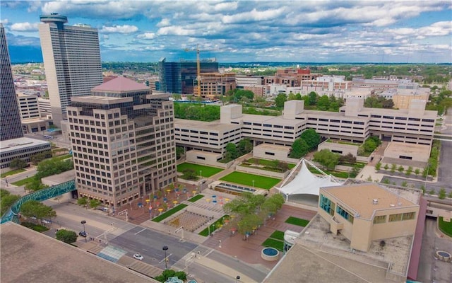 drone / aerial view featuring a view of city