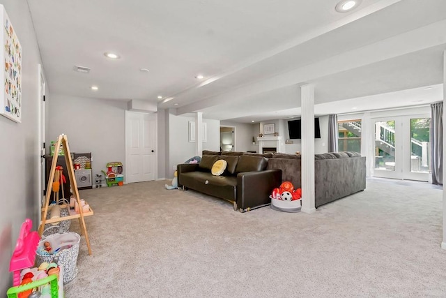 14327 King St, Overland Park, KS 66221 - living area with carpet floors and recessed lighting