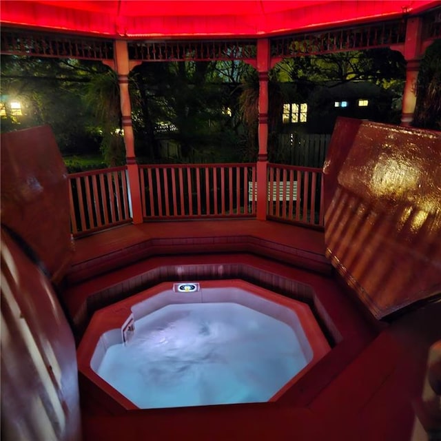 details with a hot tub