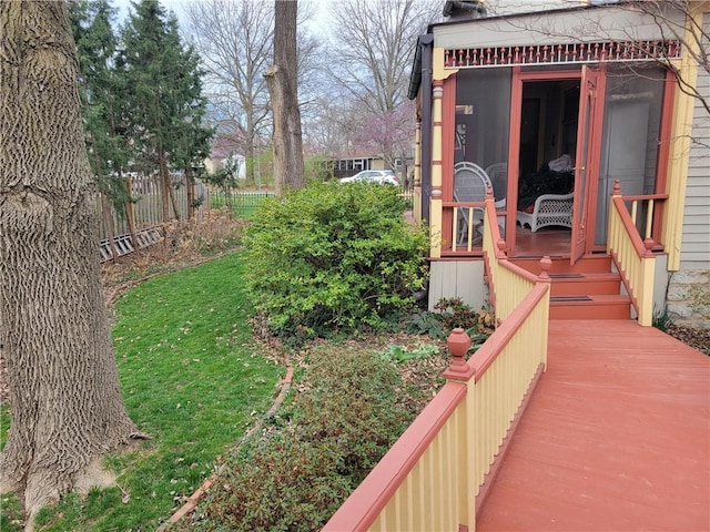 view of yard with fence