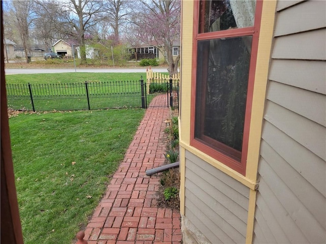 view of yard featuring fence