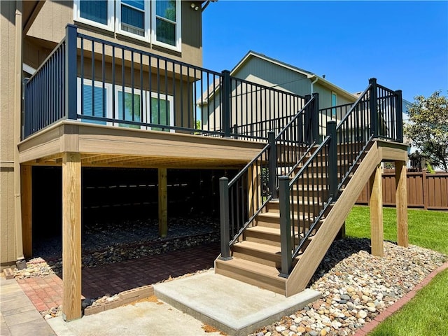 14413 Stearns St, Overland Park, KS 66211 - deck with stairway
