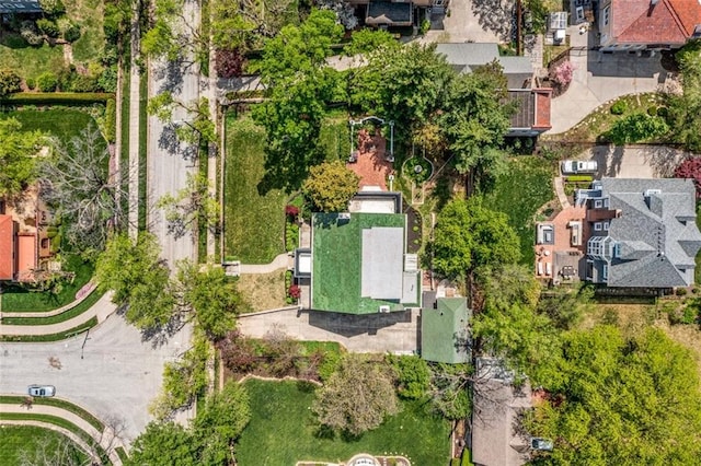 drone / aerial view with a residential view