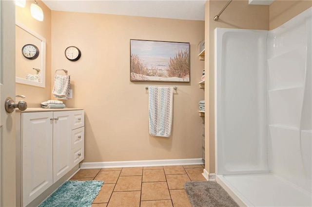 17014 NE 119th St, Kearney, MO 64060 - full bathroom with a shower, tile patterned flooring, and baseboards