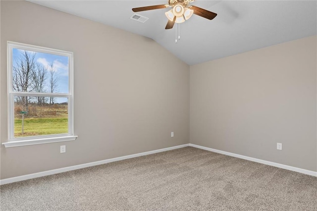 37839 W 207th Ter, Edgerton, KS 66021 - unfurnished room featuring ceiling fan, carpet flooring, and vaulted ceiling