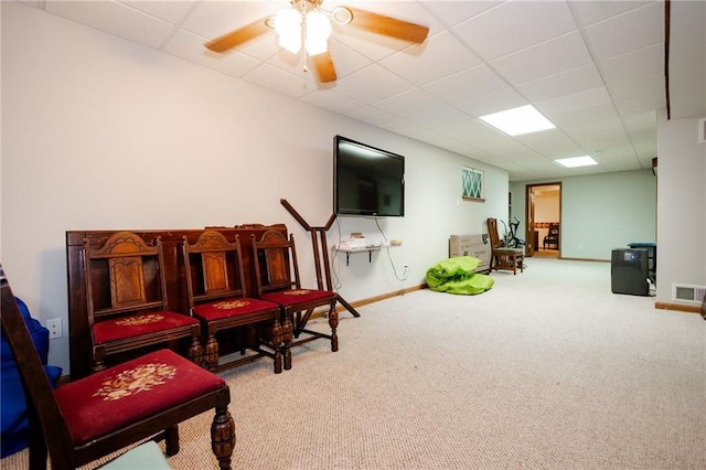 11295 County Road 366, Savannah, MO 64485 - sitting room featuring a drop ceiling, carpet flooring, baseboards, and visible vents