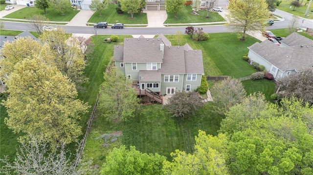 drone / aerial view with a residential view