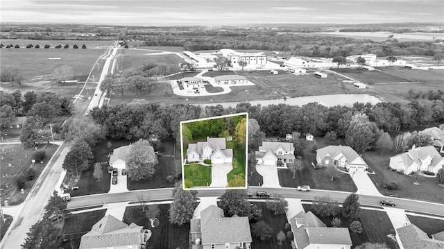 aerial view with a residential view