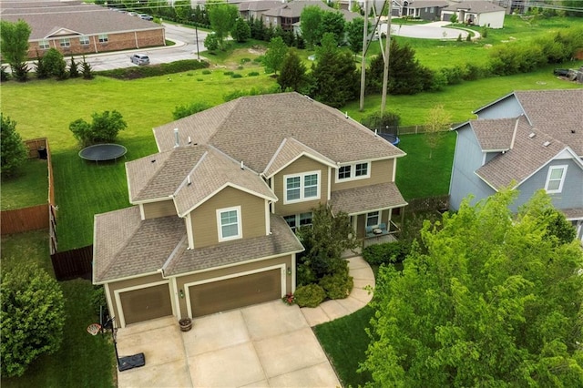 bird's eye view with a residential view