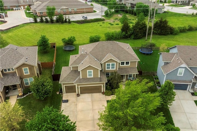 aerial view with a residential view