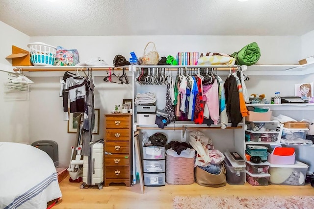 spacious closet featuring wood finished floors