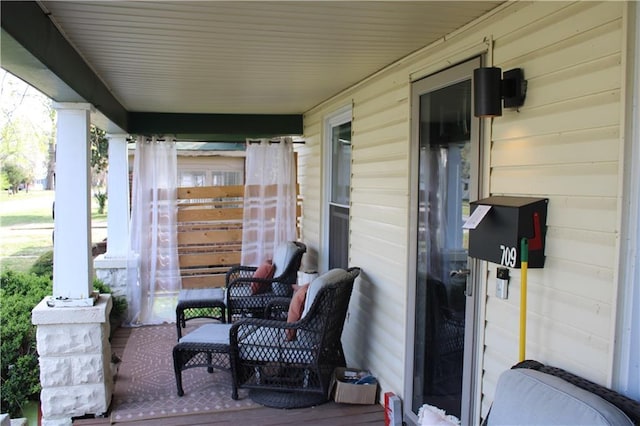 view of patio with a porch