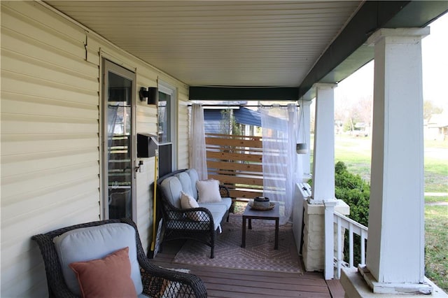 wooden deck with a porch