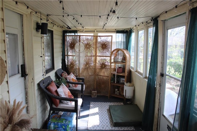 sunroom with track lighting