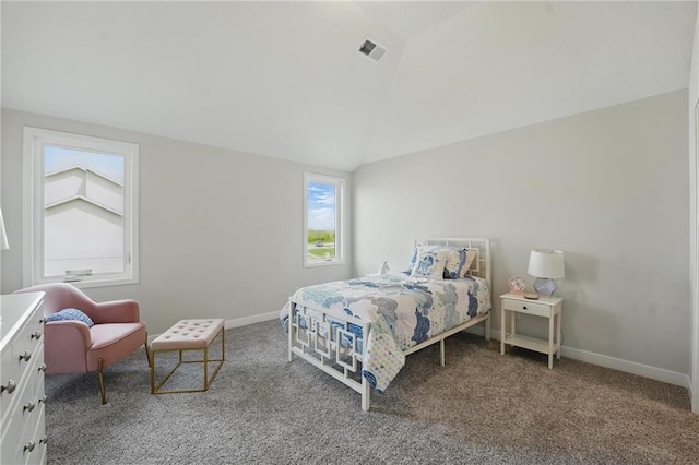 1312 NW 107th Ter, Kansas City, MO 64155 - carpeted bedroom with vaulted ceiling and baseboards