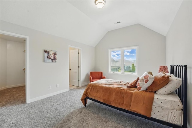 1312 NW 107th Ter, Kansas City, MO 64155 - bedroom featuring carpet floors, lofted ceiling, and baseboards