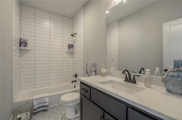 2303 SW Serena Pl, Lees Summit, MO 64082 - full bath with toilet, vanity,  shower combination, and tile patterned flooring