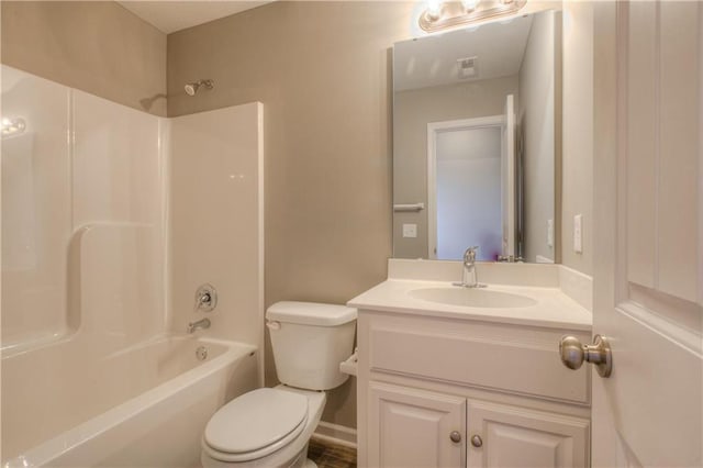 6022 NE 118th Ter, Kansas City, MO 64156 - full bathroom with toilet, bathing tub / shower combination, vanity, and visible vents
