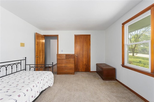 9382 N Cookingham Dr, Kansas City, MO 64157 - bedroom with baseboards and light colored carpet
