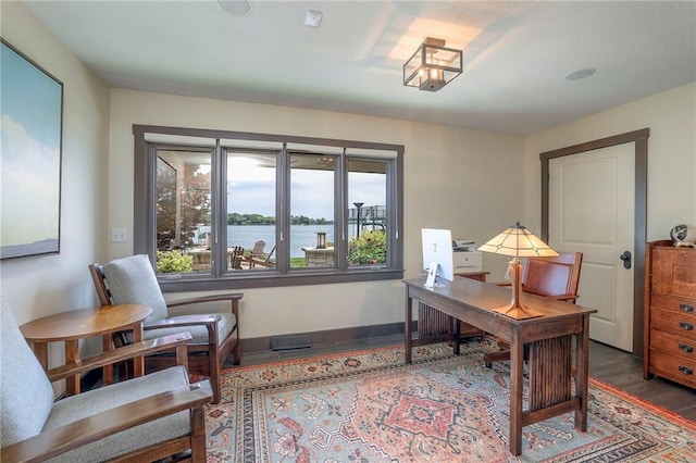 101 Algonquin Dr, Lake Winnebago, MO 64034 - home office featuring wood finished floors and baseboards