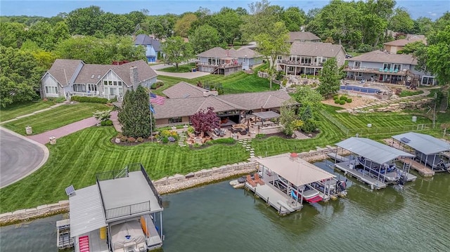 101 Algonquin Dr, Lake Winnebago, MO 64034 - aerial view of residential area featuring a nearby body of water