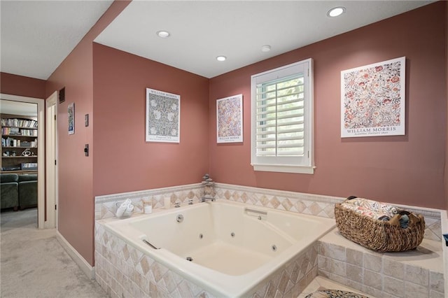 3705 W 119th Ter, Leawood, KS 66209 - full bathroom featuring a tub with jets, recessed lighting, and baseboards