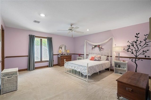 3705 W 119th Ter, Leawood, KS 66209 - carpeted bedroom with ceiling fan, baseboards, and recessed lighting
