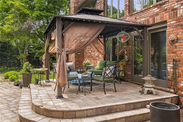 3705 W 119th Ter, Leawood, KS 66209 - view of patio / terrace with a gazebo and outdoor lounge area