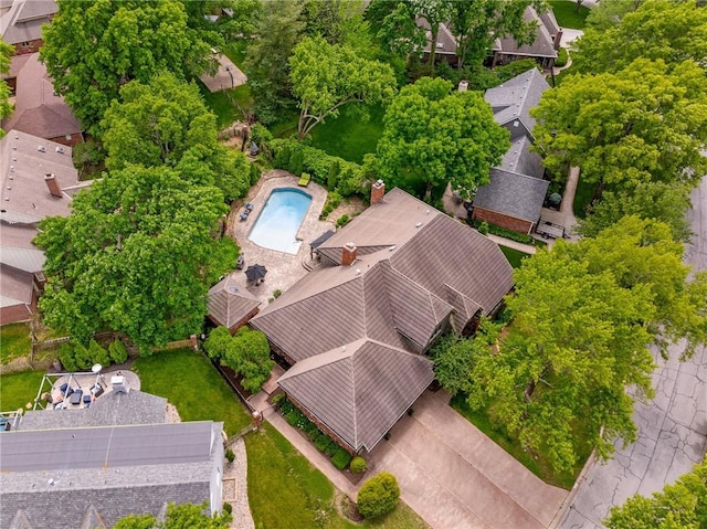 3705 W 119th Ter, Leawood, KS 66209 - aerial perspective of suburban area with a pool