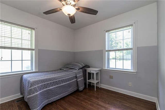 1306 W 29th St S, Independence, MO 64052 - bedroom featuring wood finished floors and ceiling fan