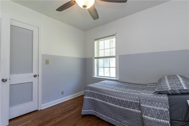 1306 W 29th St S, Independence, MO 64052 - bedroom with wood finished floors and ceiling fan