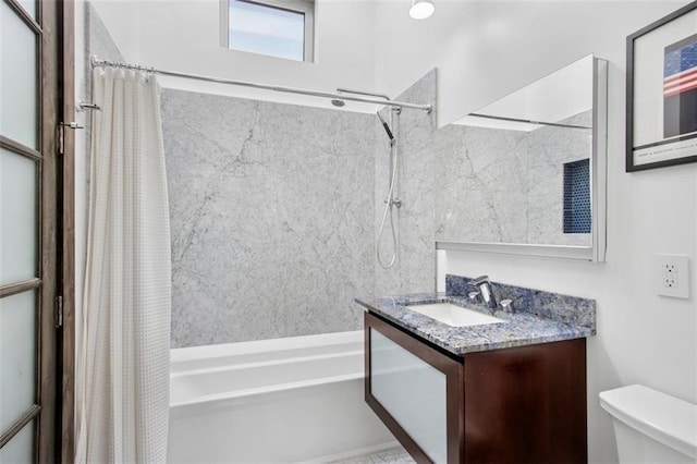 1610 Summit St, Kansas City, MO 64108 - full bathroom with shower / tub combo, toilet, and vanity