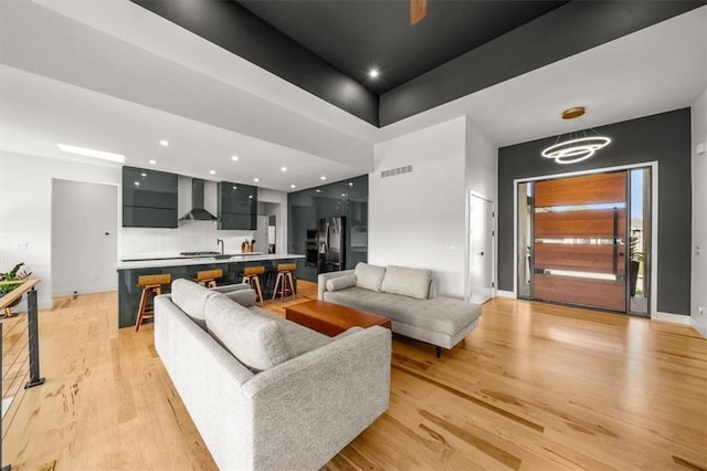 22530 W 87th Ter, Lenexa, KS 66227 - living area with light wood-type flooring and recessed lighting