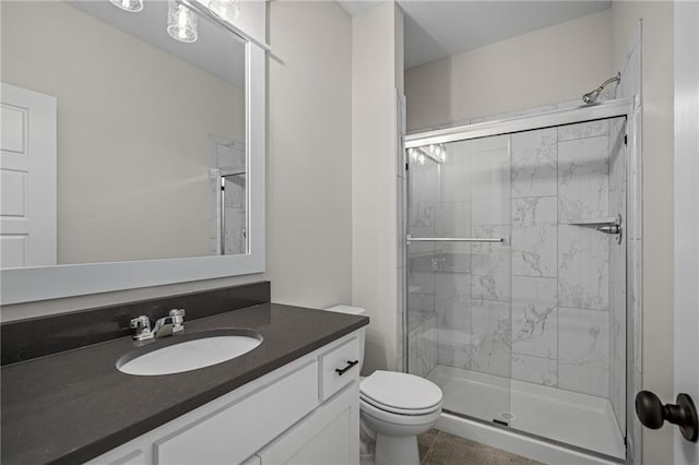 19389 W 114th Ter, Olathe, KS 66061 - bathroom featuring a shower stall, toilet, and vanity