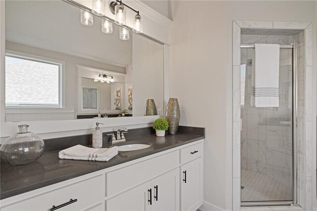 19389 W 114th Ter, Olathe, KS 66061 - bathroom with vanity and a shower stall