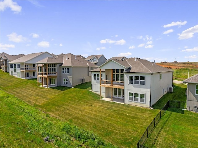 19389 W 114th Ter, Olathe, KS 66061 - rear view of property featuring a fenced backyard, a residential view, and a balcony
