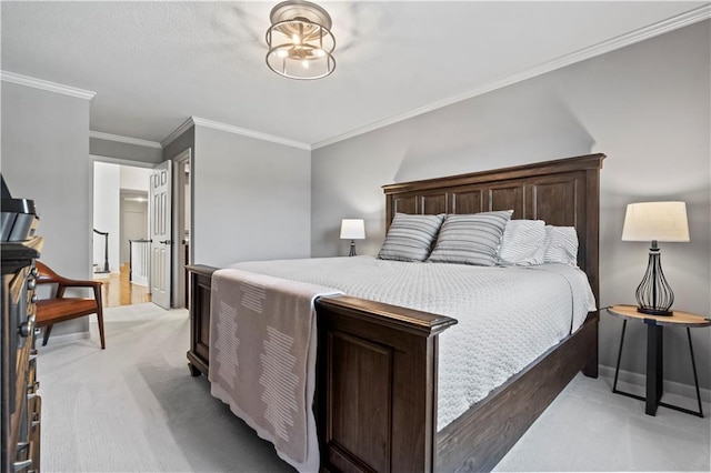 4319 N Mulberry Dr, Kansas City, MO 64116 - bedroom with crown molding, light carpet, and baseboards