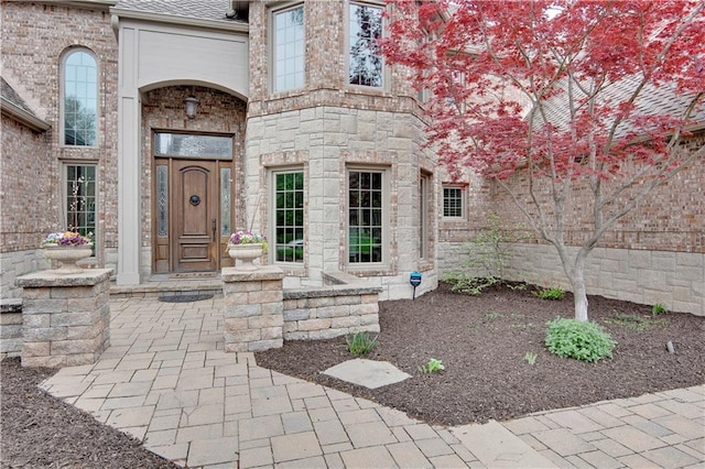 4319 N Mulberry Dr, Kansas City, MO 64116 - entrance to property featuring stone siding