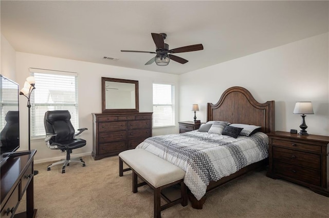 1423 SW Fairfax Rd, Lees Summit, MO 64083 - bedroom featuring light carpet and ceiling fan