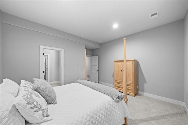 2189 W 89th Pl, Leawood, KS 66206 - bedroom with baseboards, carpet floors, visible vents, and recessed lighting