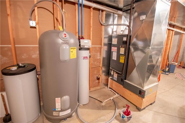 utility room featuring heating unit