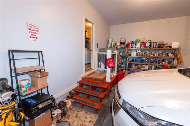 view of garage