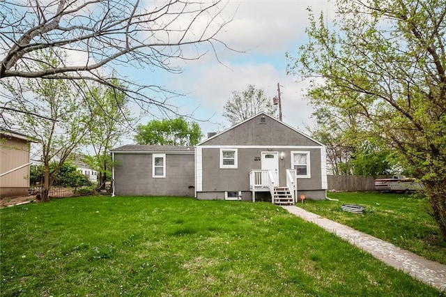2915 Farrow Ave, Kansas City, KS 66104 - rear view of property featuring fence and a yard