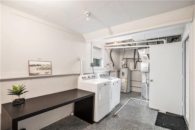 7620 Windsor St, Prairie Village, KS 66208 - laundry room with independent washer and dryer, laundry area, and water heater