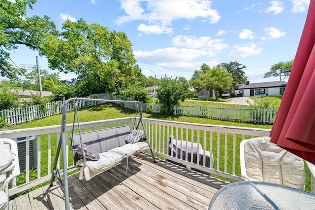 1340 E 85th St, Kansas City, MO 64131 - wooden deck with a fenced backyard