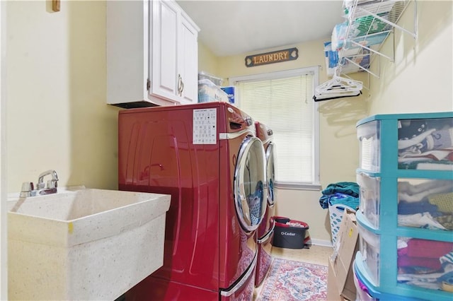 16524 Horton St, Stilwell, KS 66085 - laundry room featuring cabinet space, washing machine and dryer, and baseboards