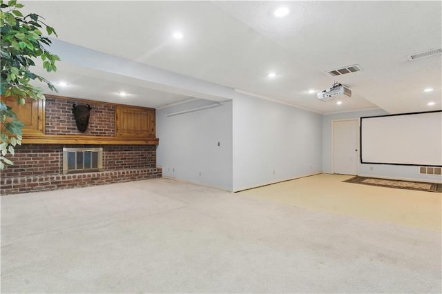 16524 Horton St, Stilwell, KS 66085 - cinema room featuring recessed lighting, light colored carpet, and baseboards